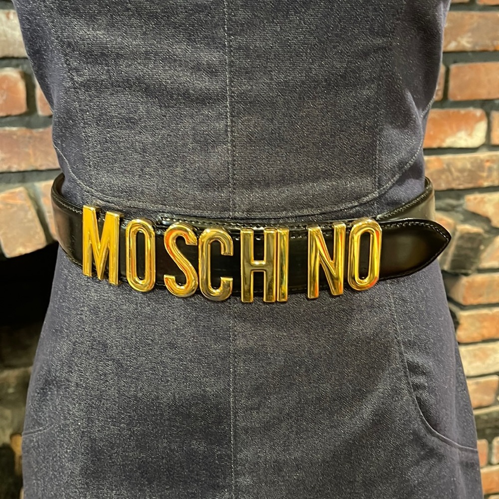 Moschino black leather Belt size 42 (medium)